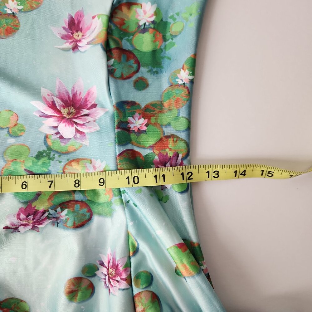BlackMilk Sanity Check Sheer Splice Dress Fit Flare floral water lily zs S New - Picture 6 of 14